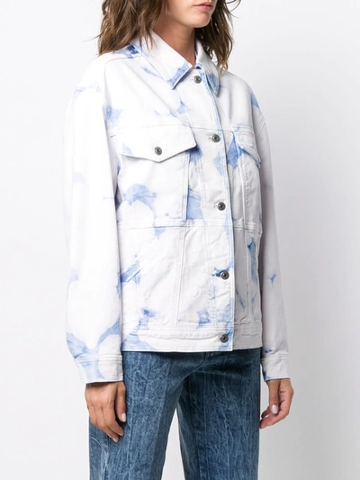 Shop Stella Mccartney Acid Wash Denim Jacket In White