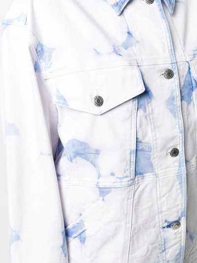 Shop Stella Mccartney Acid Wash Denim Jacket In White