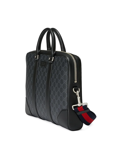 Shop Gucci Gg Supreme Briefcase In Black