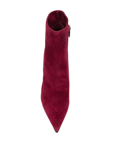 Le Silla Eva Suede Ankle Boots In Red