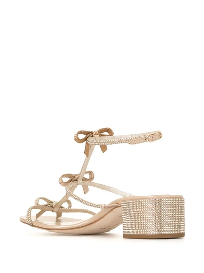 Shop René Caovilla Caterina Strass 40 Sandals In Gold