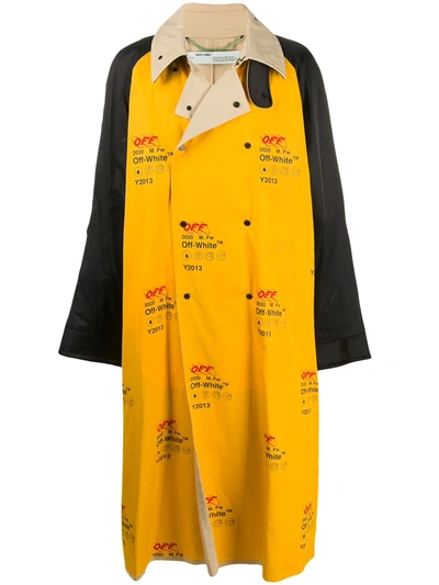 Shop Off-white Industrial Oversized Trench Coat In Yellow