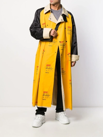 Shop Off-white Industrial Oversized Trench Coat In Yellow