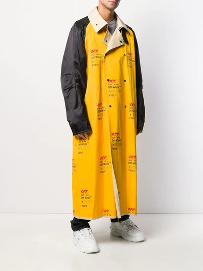 Shop Off-white Industrial Oversized Trench Coat In Yellow