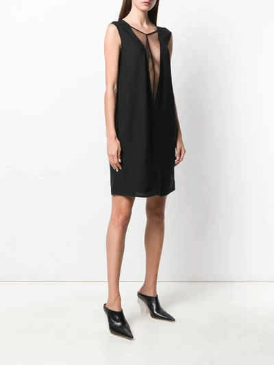 Shop Rick Owens Sheer Panel Dress In Black