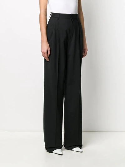 Shop Dsquared2 Long High-waisted Trousers In Black