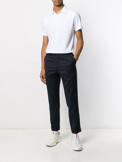 Shop Filippa K Fitted Buttonless Polo Shirt In White
