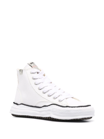 Shop Miharayasuhiro High-top Lace-up Sneakers In White