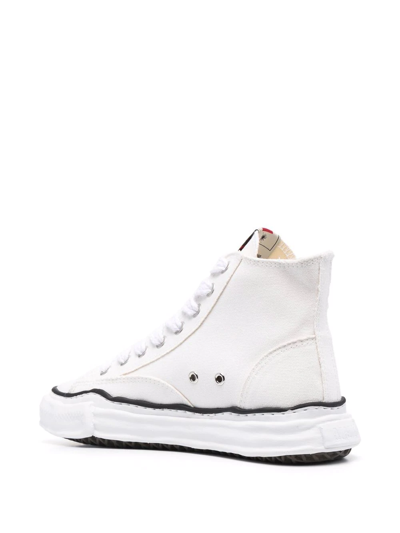 Shop Miharayasuhiro High-top Lace-up Sneakers In White