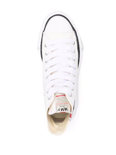 Shop Miharayasuhiro High-top Lace-up Sneakers In White