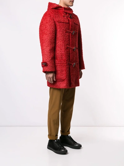 Pre-owned Issey Miyake Hooded Duffle Coat In Red