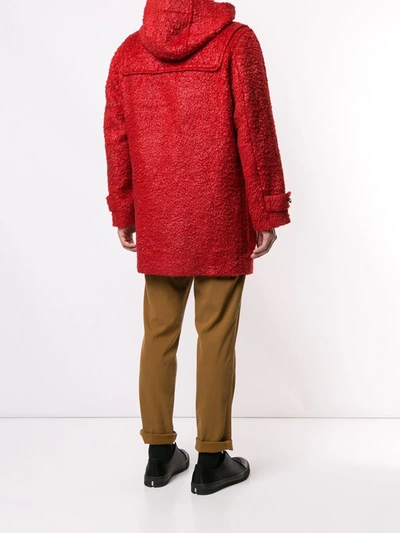 Pre-owned Issey Miyake Hooded Duffle Coat In Red