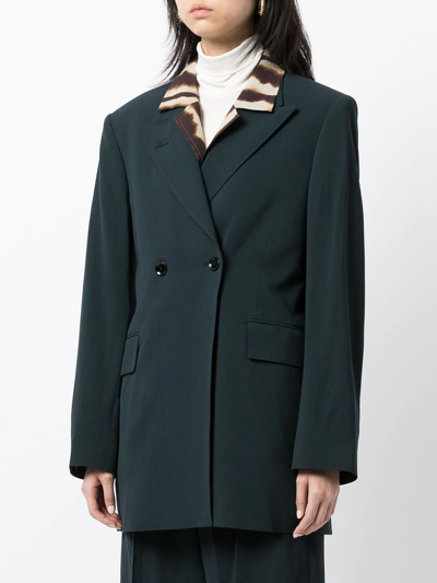 Lemaire Double-breasted Button Blazer In Blau