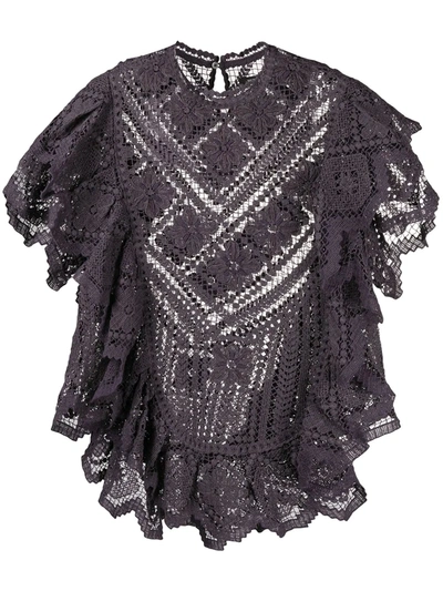 Shop Isabel Marant Zanios Knitted Top In Purple