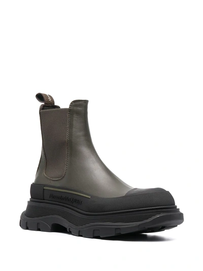 Shop Alexander Mcqueen Chunky-sole Chelsea Boots In Green