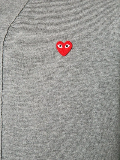 Shop Comme Des Garçons Play Mini Heart Cardigan In Grey