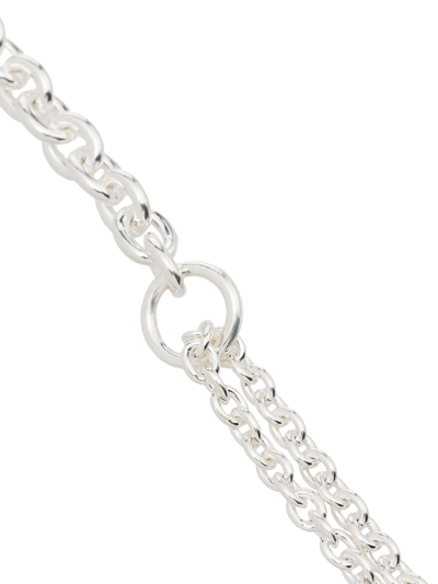 Shop All Blues Double Chain Link Necklace In Silver