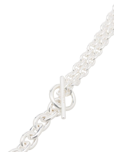 Shop All Blues Double Chain Link Necklace In Silver