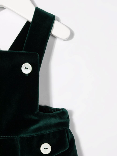 Shop Siola Velvet Fitted Dungarees In Green