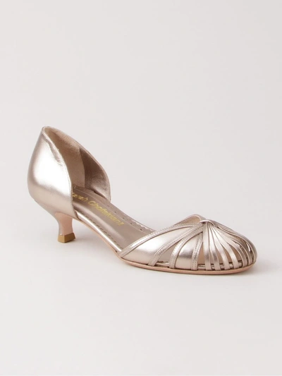 Shop Sarah Chofakian Low-heel Sarah Pumps In Metallic