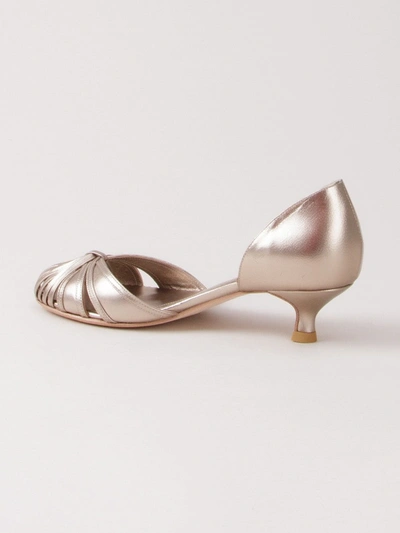 Shop Sarah Chofakian Low-heel Sarah Pumps In Metallic