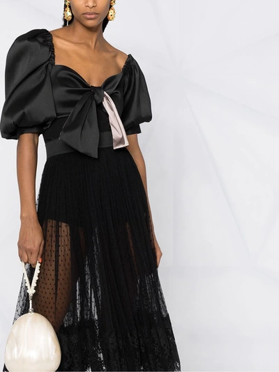 Shop Dolce & Gabbana Fil-coupé Midi Skirt In Black