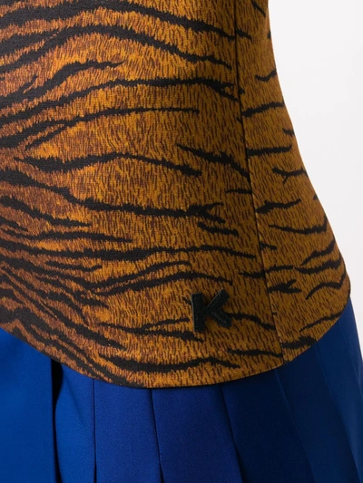 Shop Kenzo Tiger-print Long-sleeve Top In Brown