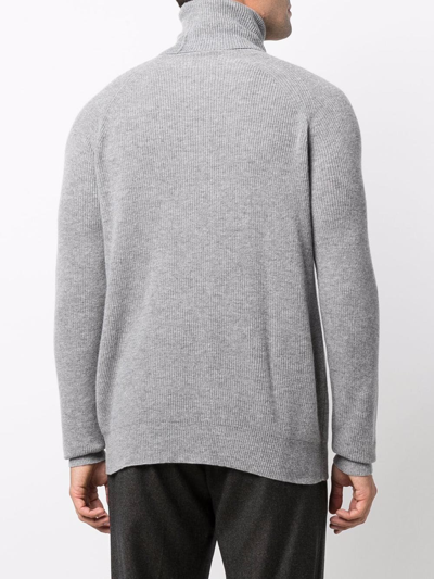 Shop Laneus Ribbed-knit Merino-blend Jumper In Grau