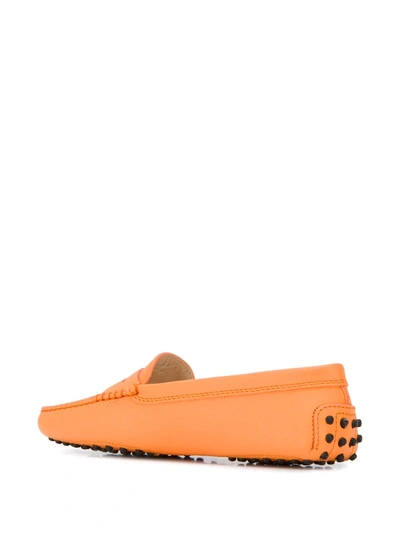 Shop Tod's Driving Loafers In Orange