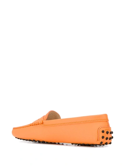 Tod's Driving Loafers In Orange