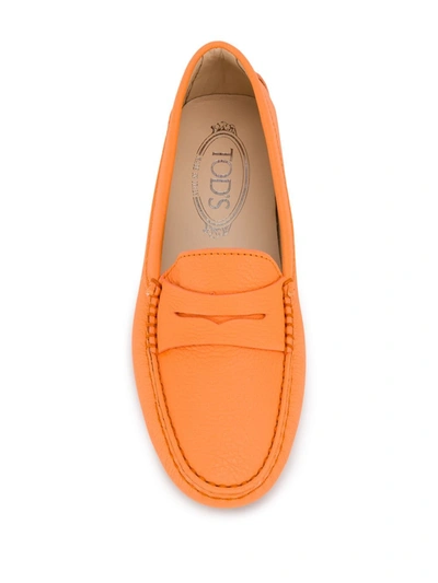 Shop Tod's Driving Loafers In Orange