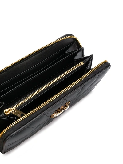 Shop Dolce & Gabbana Devotion Zip-around Wallet In Black