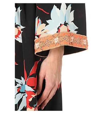 Shop Etro Floral-print Silk Maxi Dress In Black Multi