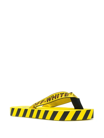 Shop Off-white Diagonal Stripes Flip Flop In Yellow