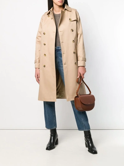 Shop Apc Greta Trench Coat In Neutrals