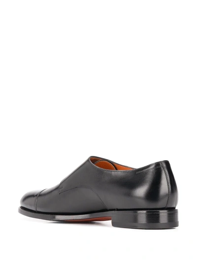 Shop Santoni Round-toe Low-heel Monk Shoes In Black