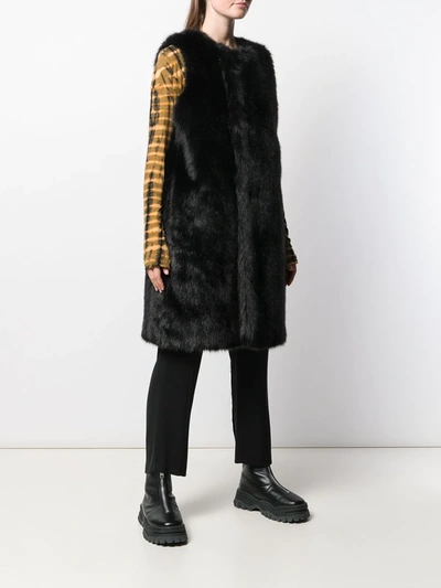 Shop Comme Des Garçons Comme Des Garçons Mid-length Faux Fur Gilet In Black