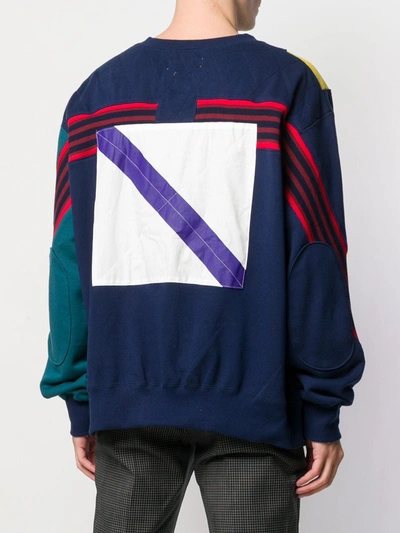 Shop Facetasm Navy Jersey Sweater In Blue