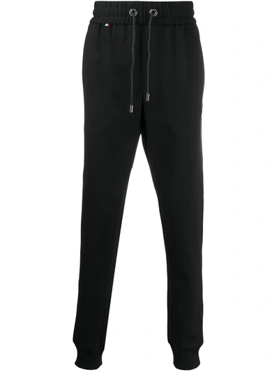 Shop Philipp Plein Embellished Slim-fit Track Trousers In Black