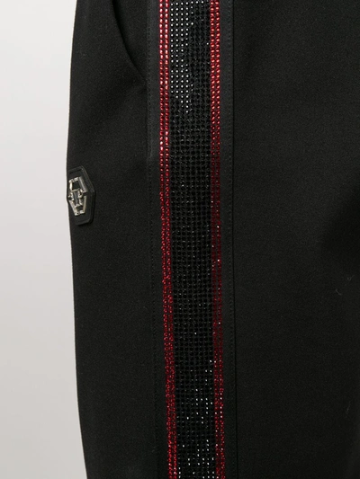 Shop Philipp Plein Embellished Slim-fit Track Trousers In Black