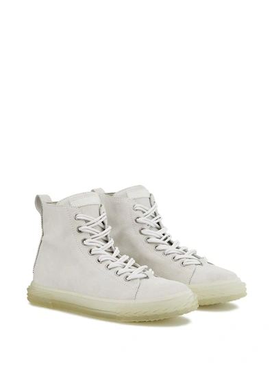 Shop Giuseppe Zanotti High Top Ridged Sole Sneakers In White