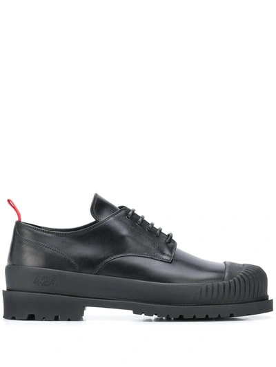 Shop 424 Leather Derby Shoes In Black