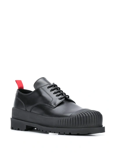 Shop 424 Leather Derby Shoes In Black