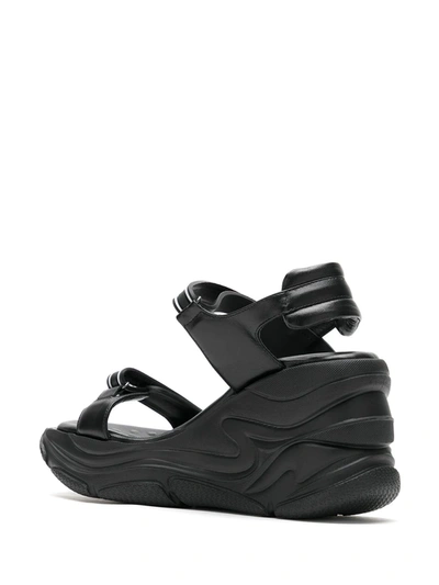 Shop Sarah Chofakian Comfort Flatform Sandals In Black