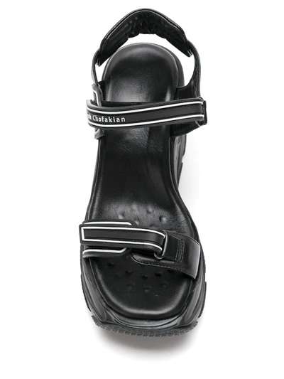 Shop Sarah Chofakian Comfort Flatform Sandals In Black