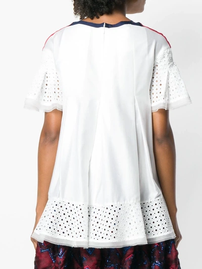 Shop Talbot Runhof Eyelet Detail Top In White