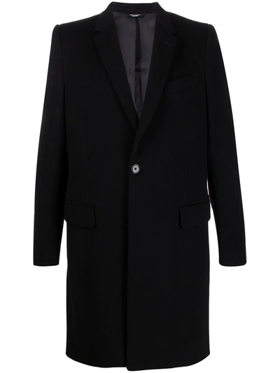 Shop Dolce & Gabbana Single-breasted Wool-cashmere Coat In Black
