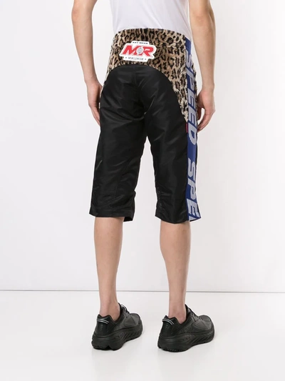 MARTINE ROSE ANIMAL PRINT EFFECT CARGO SHORTS - 黑色