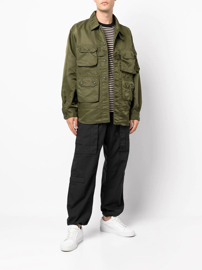 Engineered Garments Explorer Shirt Jacket Olive Flight Satin Nylon
