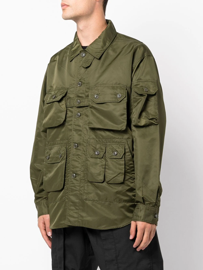 Engineered Garments Explorer Shirt Jacket Olive Flight Satin Nylon